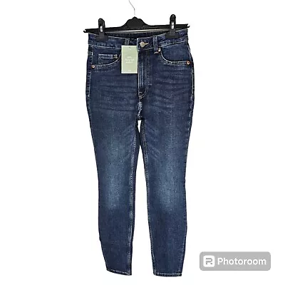 H&M Skinny High Blue Denim Jeans Size 8 RRP £15.99 • £8.99