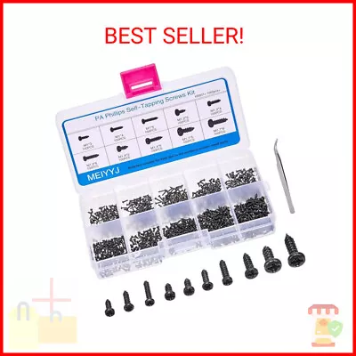 Small Multi-Purpose Micro Screws Assortment Kit - Pack Of 1000 - 10 Kinds M1 M1. • $10.49