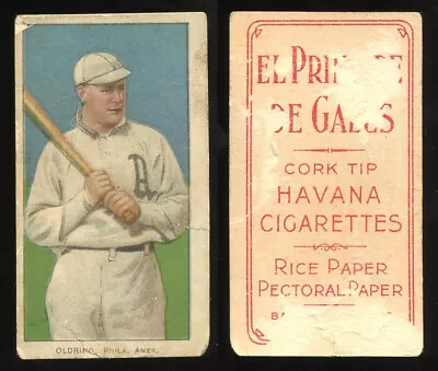 T206 Rube Oldring Batting ~~ PR Condition~~ EL PRINCIPE DE GALES EPDG Back • $94.99