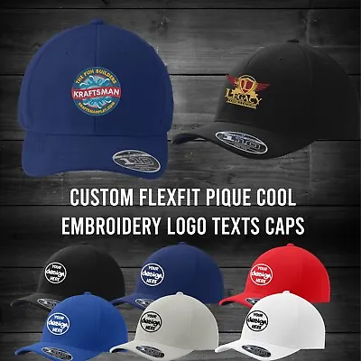 Ink Stitch Custom Logo Texts Stitching Logo Texts Flexfit 110® Cool & Dry Caps • $29.99