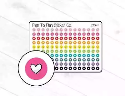 2356-1~~Mini Heart Check Dot (Bold) Planner Stickers. • $2.95