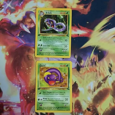 $0.99 • Buy Pokémon TCG Arbok Fossil 31 Regular 1st Edition Uncommon & 1st Edition Ekans 
