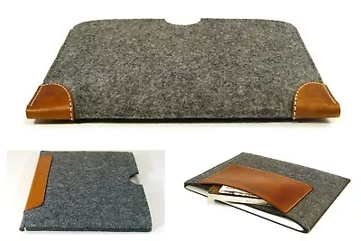 IPad 10.2  2021 Felt And Leather Sleeve Case UK MADE PERFECT FIT! • £37.99