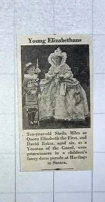 1953 Sheila Miles Queen Elizabeth And David Baker Yeoman Fancy Dress Hastings • £5