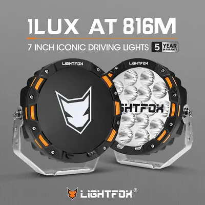 LIGHTFOX OSRAM LED 7inch Driving Spot Lights Black Round Offroad Truck SUV 4x4 • $229.95