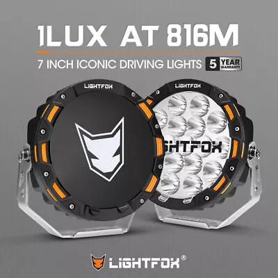 LIGHTFOX OSRAM LED 7inch Driving Spot Lights Black Round Offroad Truck SUV 4x4 • $209.95