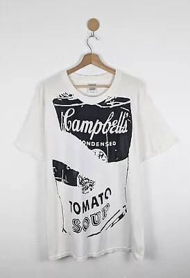 Vintage Andy Warhol Campbell Tomato Soup 90s Y2K Printed Shirt • $299