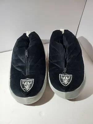 Raiders Football Jumbo Plush Slippers Mens Size M Pre Owned • $22