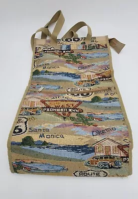 Route 66 Rolling Tapestry Foldable Travel Cart Bag Vintage 90s Hollywood West • $15.99