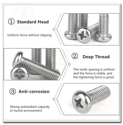 M1/1.2/1.4/1.6 M2 M2.5 M3  Stainless Phillips Pan Head Mini Micro Small Screws • $6.27