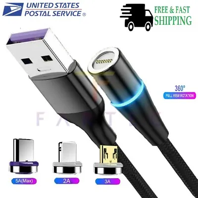  Magnetic Phone Charging Cable IPhone  IOS/ Android Type-C  Micro USB Cord 3A-5A • $3.99