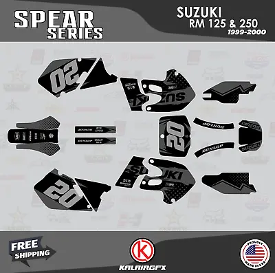 Graphics Kit For SUZUKI RM125 RM250 1999 2000 99 00 Spear Series - Smoke • $87.99