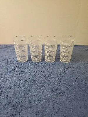 Vintage Mid-Century Glassware Whimsical White Scallop Pattern Set Of 4 MCM • $29.99