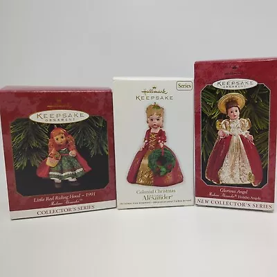 3 Hallmark Madame Alexander Christmas Ornaments Red Riding Hood Angel & Colonial • $14.99