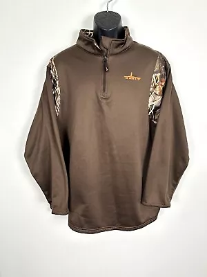 Men's Habit 1/4 Zip Pullover Fleece Jacket 2XL Brown Camo Realtree Max 4 Duck • $24.54