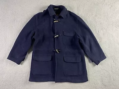 Structure Jacket Mens Large Blue Wool Tooth Fastening Blanket Lined Duffle Coat • $40