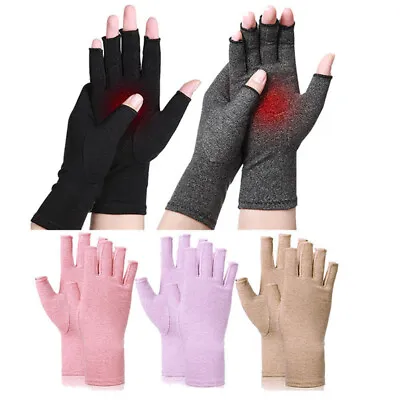 Compression Gloves Anti Arthritis Fingerless Support Hand Pain Relief Rheumatoid • $5.99
