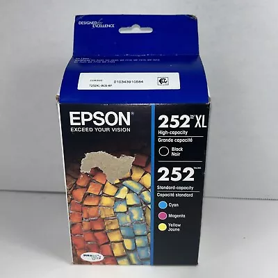 Genuine Epson 252 Ink Cartridge Combo Pack Black 252XL Tri-Color Exp 05/2024 • $39