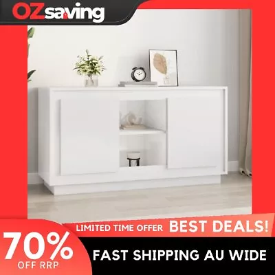 High Gloss White Sideboard Storage Cabinet With Shelves Modern Home Organizer • $167.75