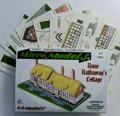 Micromodels ANNE HATHAWAY'S COTTAGE SET FHB1 Micro New Models Card Model Kit • £6.75