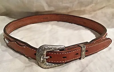 Vintage Circle Y Yoakum Tx Western Belt W Braided Horse Hair Insert Sz 28 Exc Co • $29.99