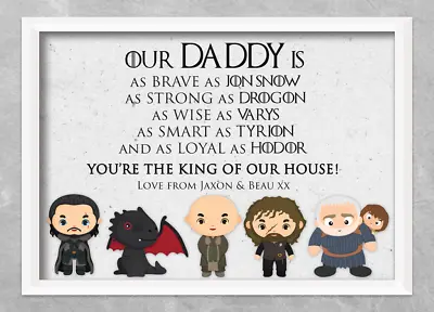 Dad Game Of Thrones PRINT ONLY Gift Personalised Fathers Day • £7.95