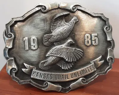 Yintage 1985 Kansas Quail Unlimited Belt Buckle Limited Edition #67 Of 500 • $24.47