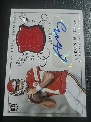 2014 National Treasures - Materials Signatures Silver #MS-AM Aaron Murray Chiefs • $20