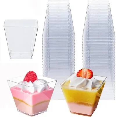Mini Dessert Cups Plastic Parfait Cups Plastic Dessert Cups Mousse Cups  50 CT • $16.99