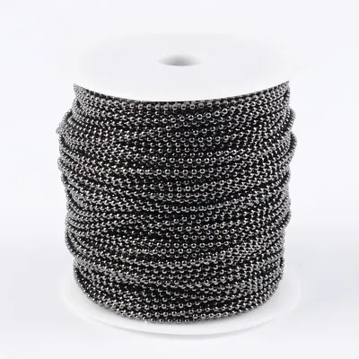 4 Metres Gunmetal Tone Iron Ball Bead Chain Dog Tag Soldered Jewelery Making 2mm • £4.59