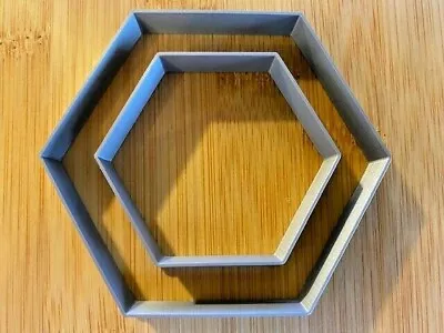 £3.30 • Buy Set Of 2 X HEXAGON - PLAQUES AGE NAME ETC Cookie Or Fondant Cutters Icing Cake