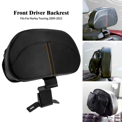 $47.49 • Buy Front Driver Backrest Pad W/Pocket Fit For Harley Touring Road Glide FLH 2009-23
