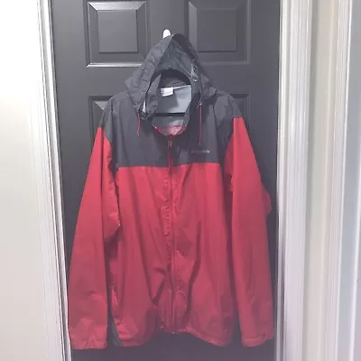 Men’s XXL Columbia Rain Jacket Red & Gray • $13