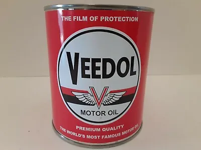 Veedol Motor Oil Can 1 Qt - (Reproduction Tin Collectible) Red Label  • $10.99