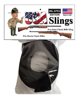 Rifle Sling Black Mil.Spec Edition - 2 Point Gun Sling • $19.99