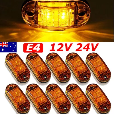 $23.75 • Buy 10x Amber Led Clearance Light Side Marker Lamp Trailer Truck Caravan 12V 24V AU