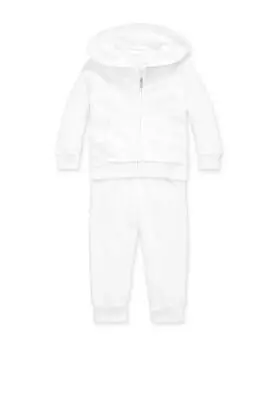 NWT Polo Ralph Lauren White Baby Girls' Hoodie & Jogger Set 6 Months Pse1821 • $39.50