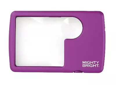 MIGHTY BRIGHT PURPLE LED WALLET MAGNIFIER - Hardcover **BRAND NEW** • $41.95