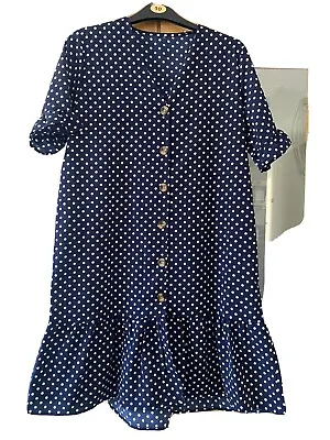 £5 • Buy SHEIN MATERNITY DRESS. SIZE 10/M. Navy Polka Dot. Excellent Condition.