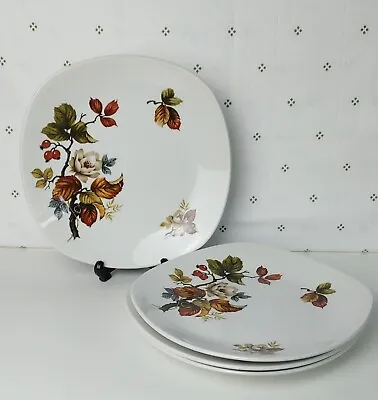 Set Of 4 Vintage Midwinter Stylecraft Dinner Plates Rosewood Fashion Shape 9.5  • £6