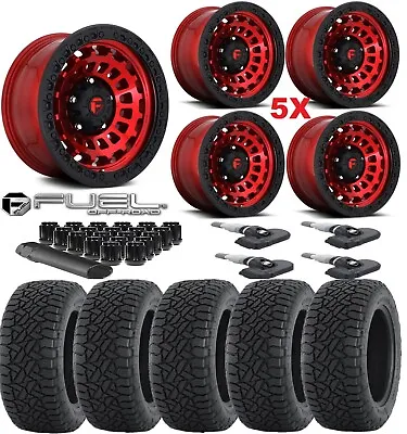 Fuel Zephyr Red Wheels Rims 35 12.50 18 Gripper Tires Mt Mud Wrangler Gladiator • $3349