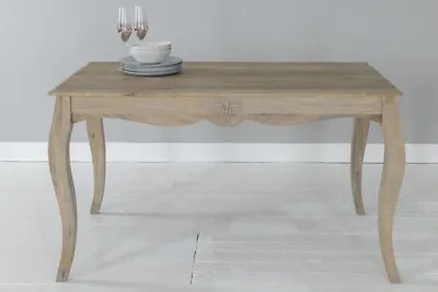 Fleur French Style Rustic Mango Wood Grey 135cm Dining Table • £328.82