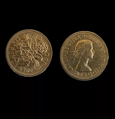 £1.25 • Buy Great Britain Queen Elizabeth II Sixpence Coin Dated 1962 Collectors LUCKY Coin