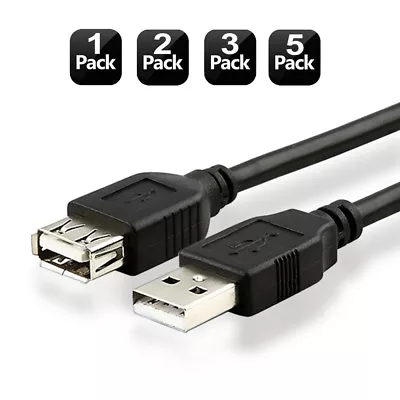 $7.46 • Buy EXTENSION CABLE 1m 2m 3m 5m USB2.0 Male To Female Magnetic Ring Extender Lot