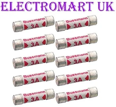 Bussman 10 X 3a 3 Amp Mains Fuse Plug Top Fuses • £3.90