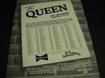 QUEEN Off The Record With MARY TURNER Original 1981 Promo Poster Ad  • $9.95