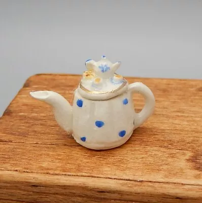Early Valerie Casson Ceramic Tea Table Teapot Artisan Dollhouse Miniature 1:12 • $24.99