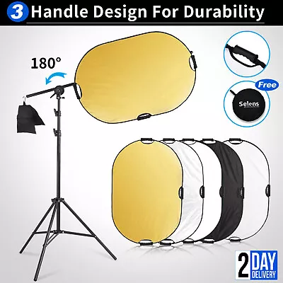 5 In 1 Photography Collapsible Light Reflector Diffuser / Holder Arm Boom Stand • £32.99