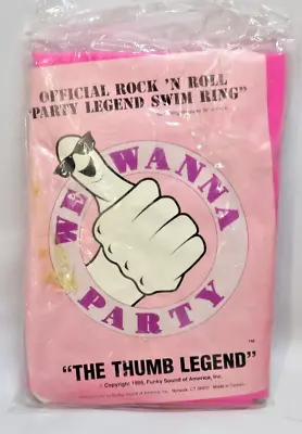 Vintage Swim Ring 1988 We Wanna Party The Thumb Legend NOS 80s Pool Float • $37.80