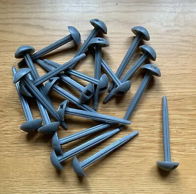 £7.95 • Buy 20 X Heavy Duty Plastic Mushroom Domed Ground Sheet Tent Pegs Awning Carpet 